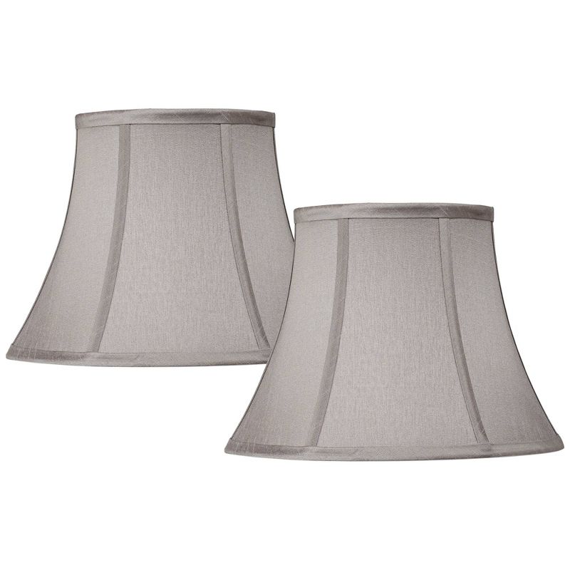 Springcrest Set of 2 Pewter Gray Bell Lamp Shades 7x12x9 (Spider)