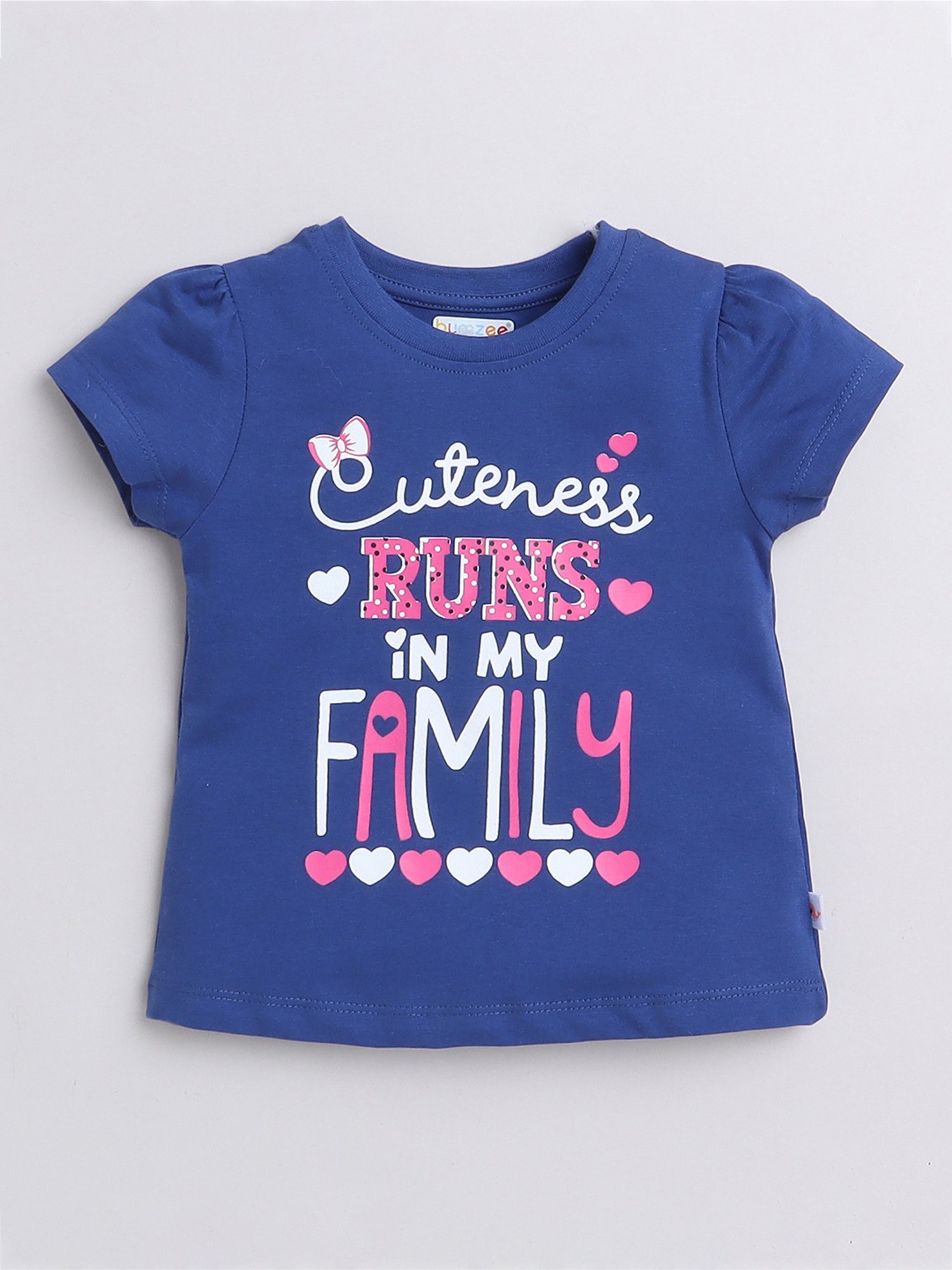 Bumzee Kids Pink & Royal Blue Printed T-Shirt (Pack Of 2)