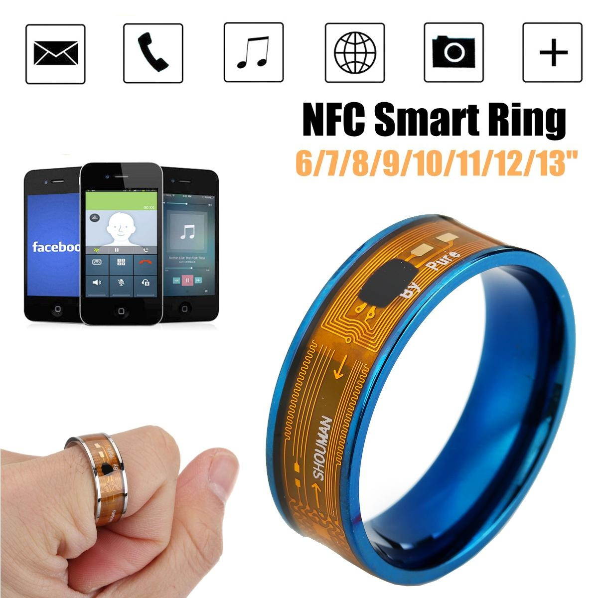 NFC Multifunctional Waterproof Intelligent Digital Smart Ring Magic Finger Rings - Blue