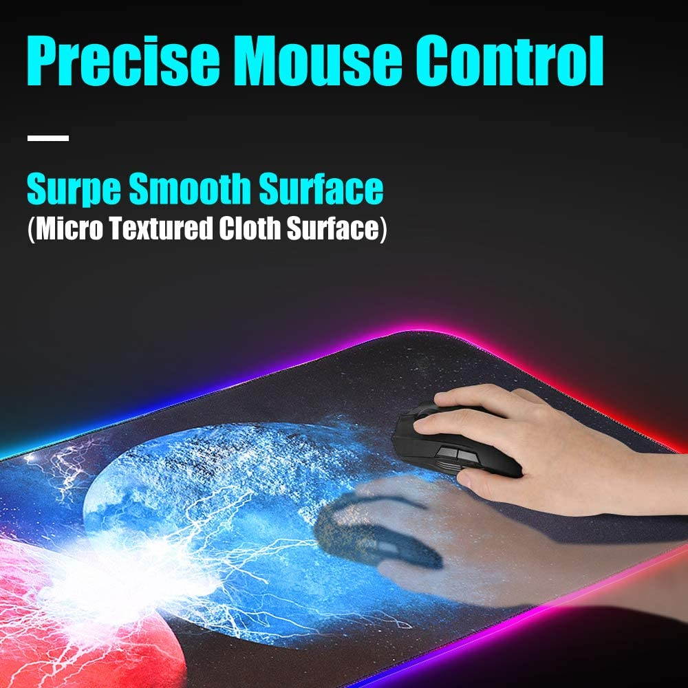 RGB Mouse Pad,  Gaming Mouse Pad, , Gaming Mousepad, Large Mouse Pad Gaming, Mouse Pad Gaming, 14 Lighting Modes, RGB Mouse Pad, Gaming Mouse Pad, 31.5x11.8 Purple