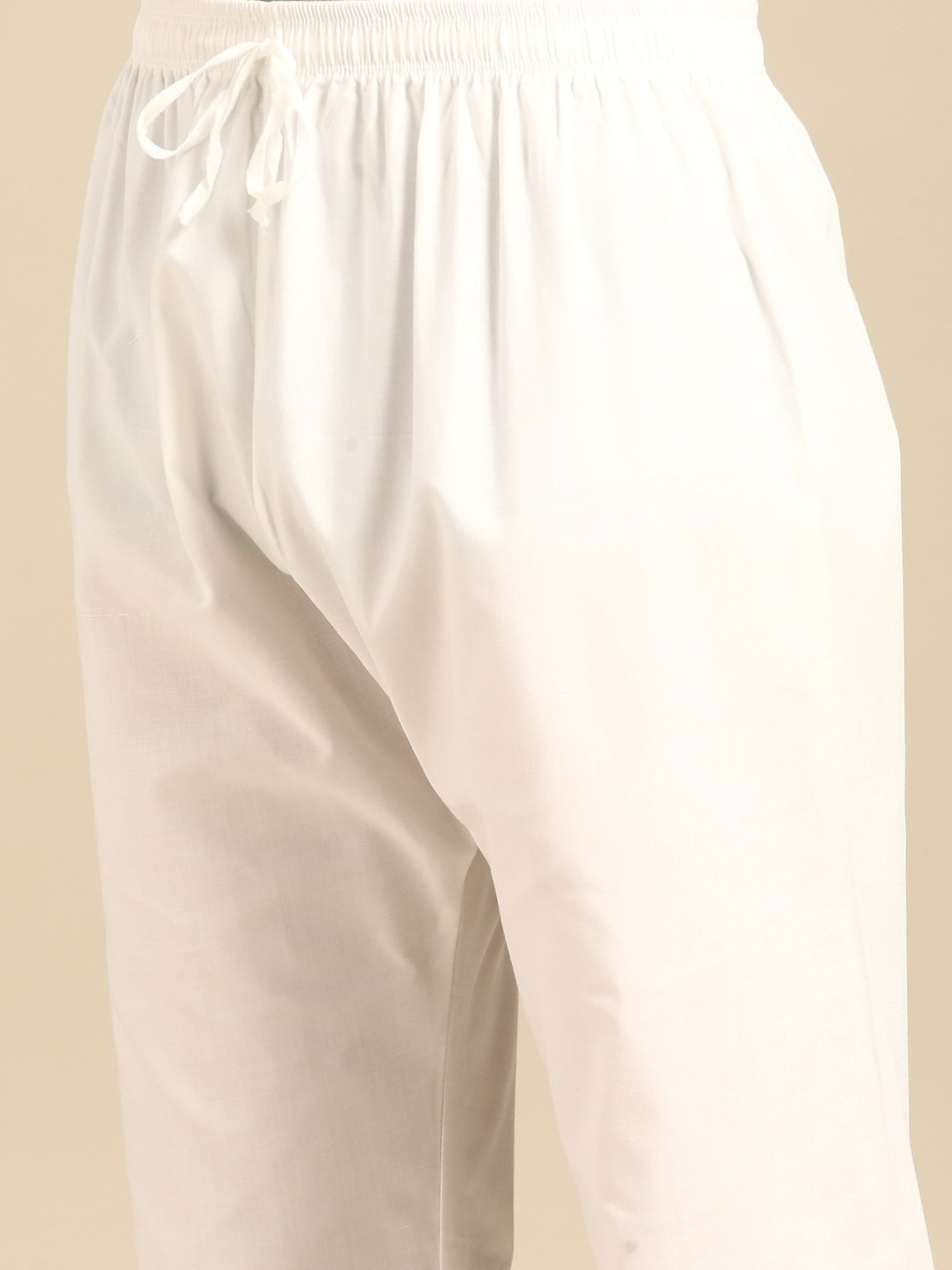 ManQ Yellow & White Regular Fit Printed Kurta Bottom Set