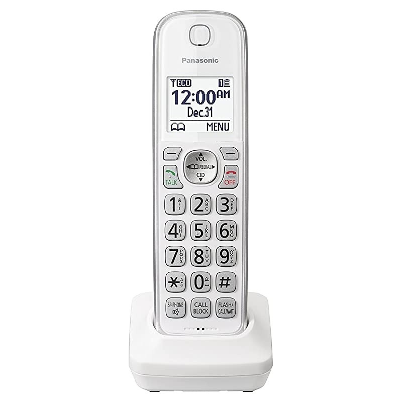 KXTGDA50W1 Dect 60 Digital Additional Cordless White Handset for KXTGD53x Series Renewed
