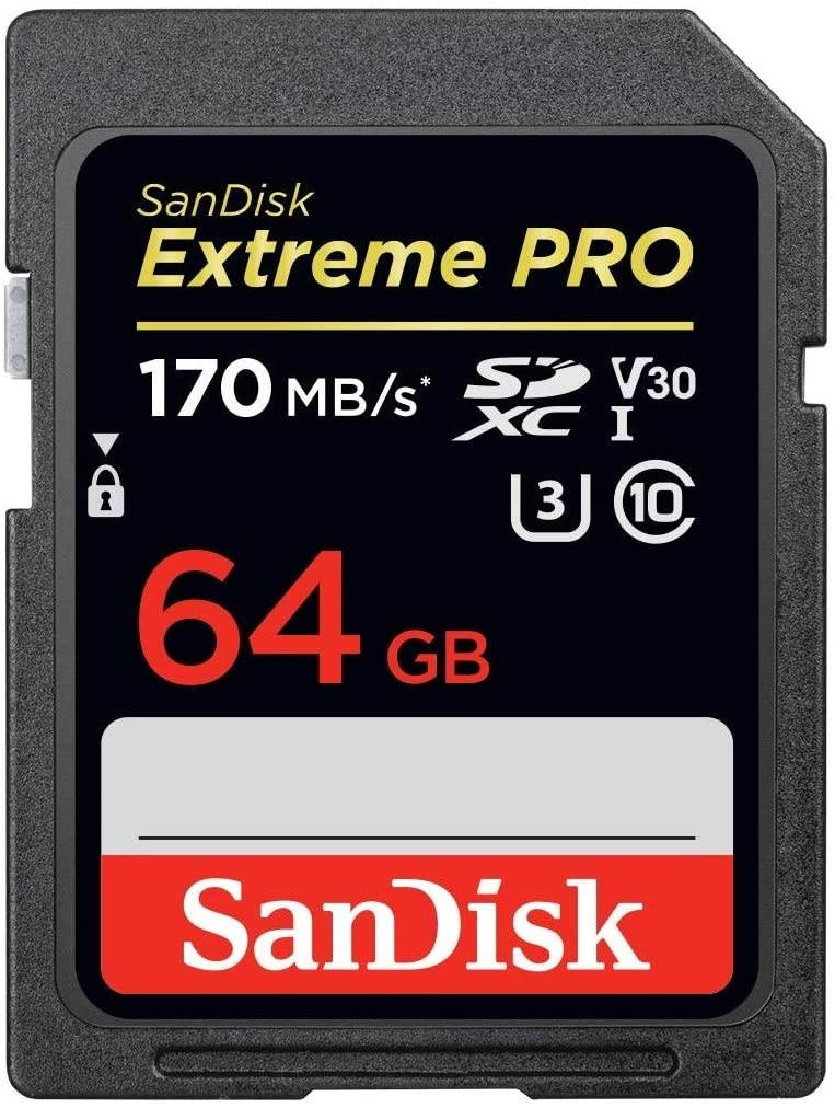 SanDisk 64GB SDXC SD Extreme Pro Memory Card Bundle Works with Sony Alpha a6400 Mirrorless Camera (ILCE-6400/B) 4K V30 U3 (SDSDXXY-064G-GN4IN) Plus (1) Everything But Stromboli (TM) Combo Card Reader