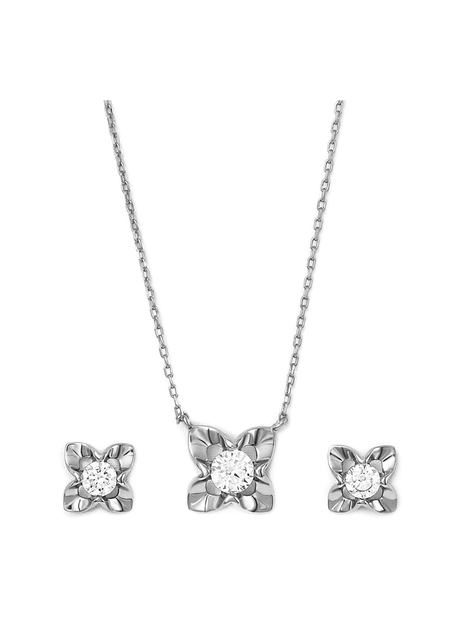 Zavya 92.5 Sterling Silver Pearlescent Elegance Pendant with Chain for Women