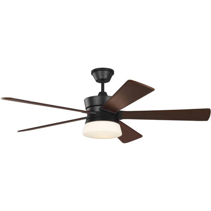 56" Monte Carlo Atlantic Midnight Black LED Ceiling Fan