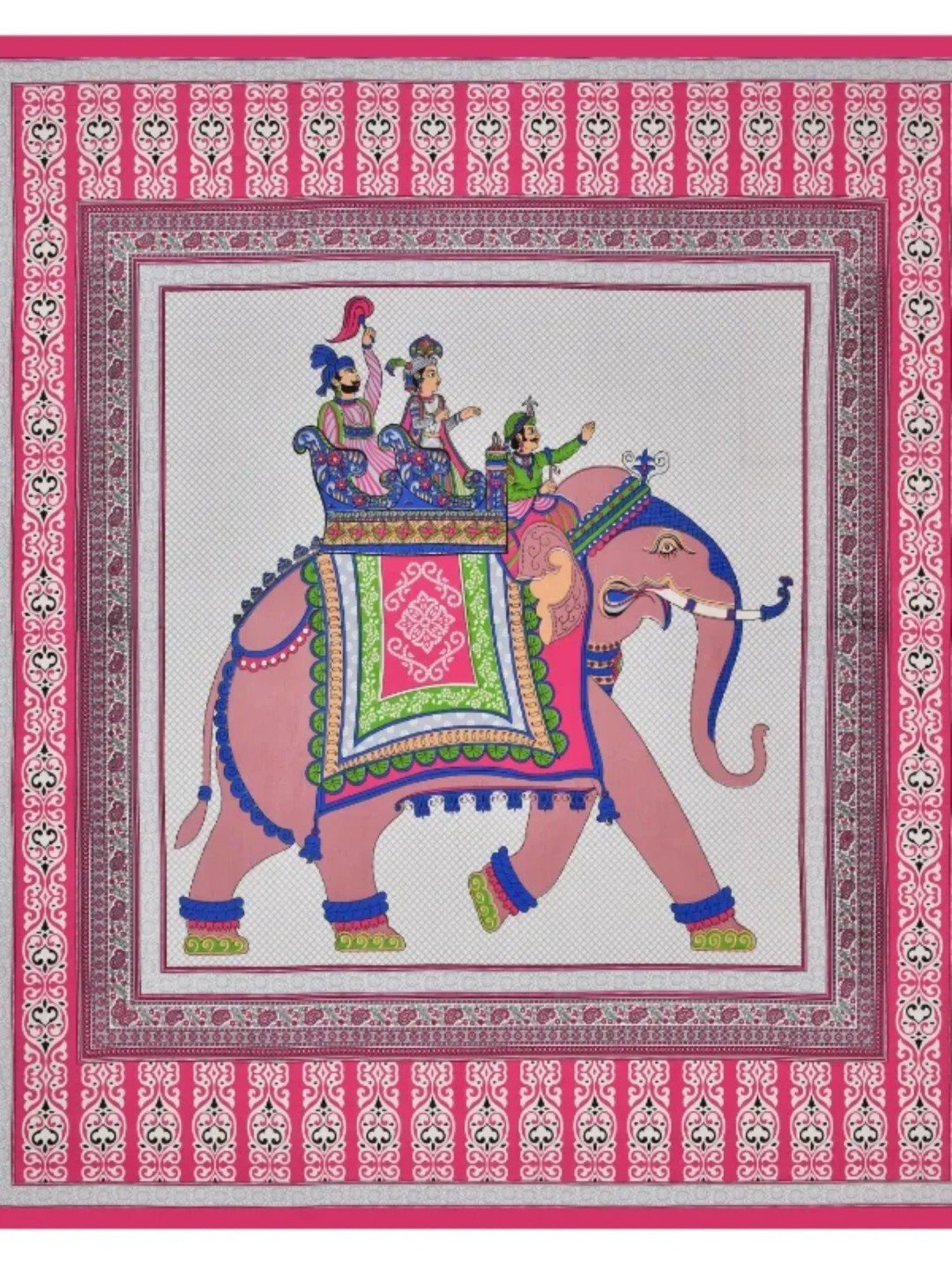 Living Roots Printed Pink 240 TC Cotton Bedsheet with 2 Pillow Covers