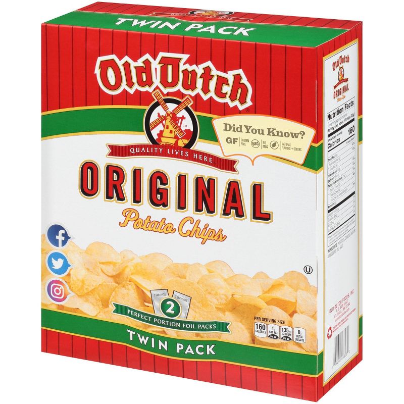 Old Dutch Twin Pack Box Original Potato Chips