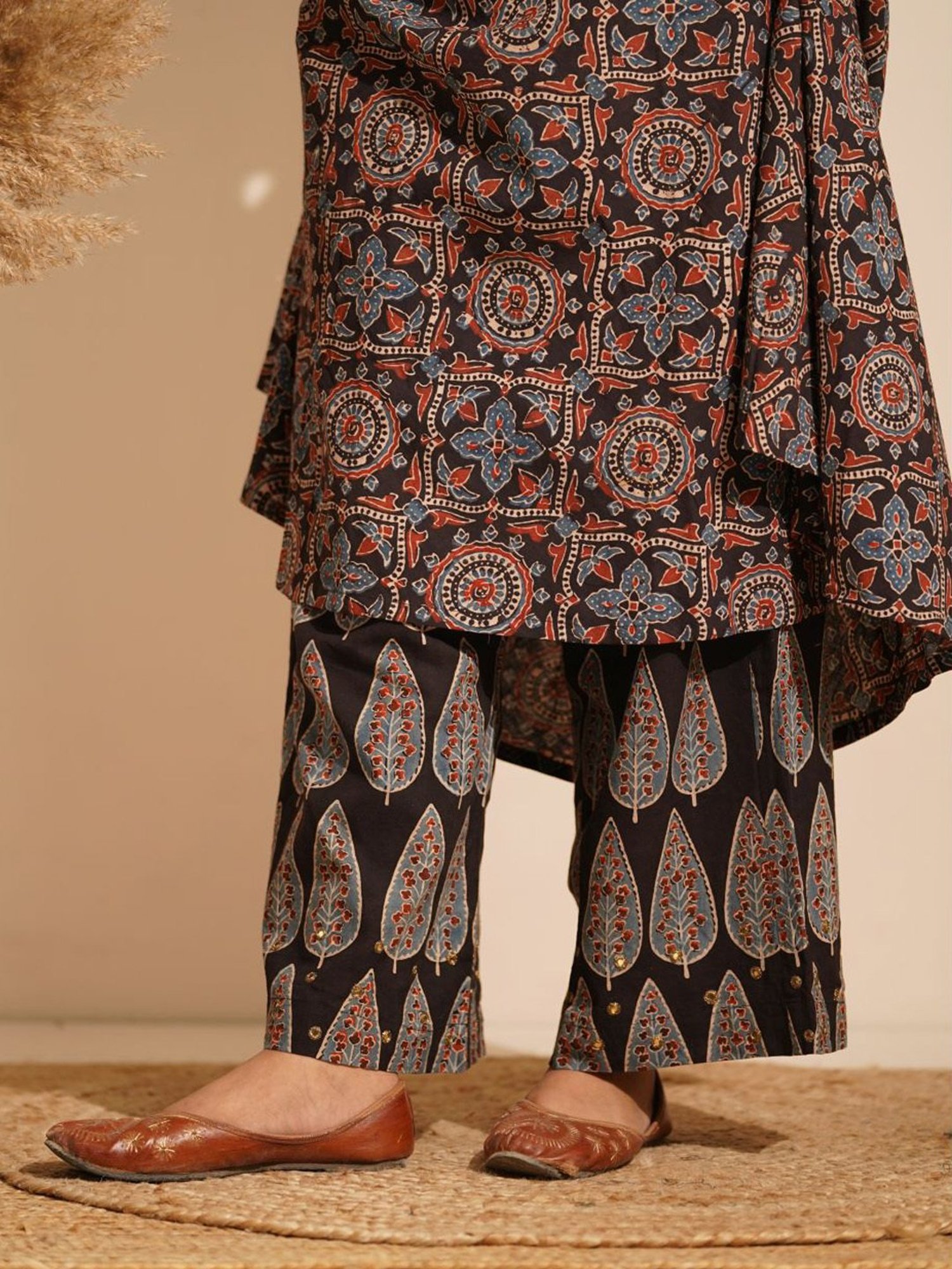 Love Chic Black Cotton Ajrakh Palazzos