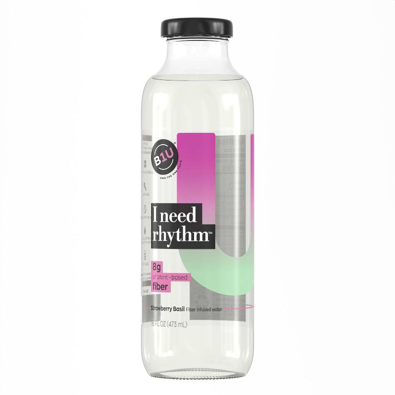 B1U Strawberry Basil Functional Fiber Water -16oz