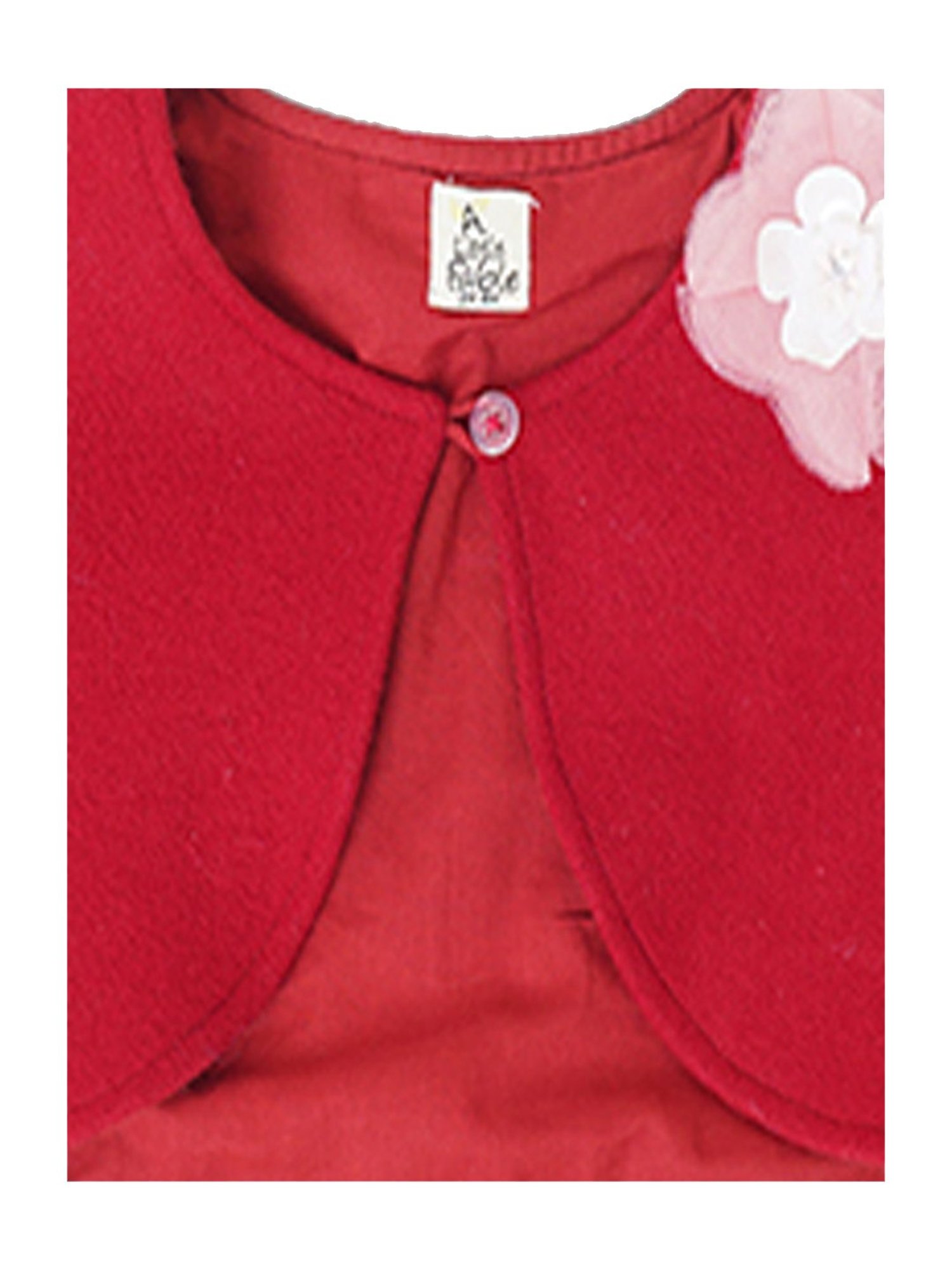 A Little Fable Kids Red Applique Full Sleeves Shurg