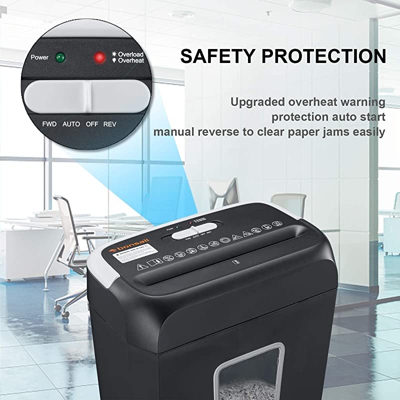 Shredder for Home,  6 Sheet Cross Cut Paper Shredder and Credit Card Small Home Office Use Shredder, Portable Handle Design with 3.4 Gallons Wastebasket (C237-B)