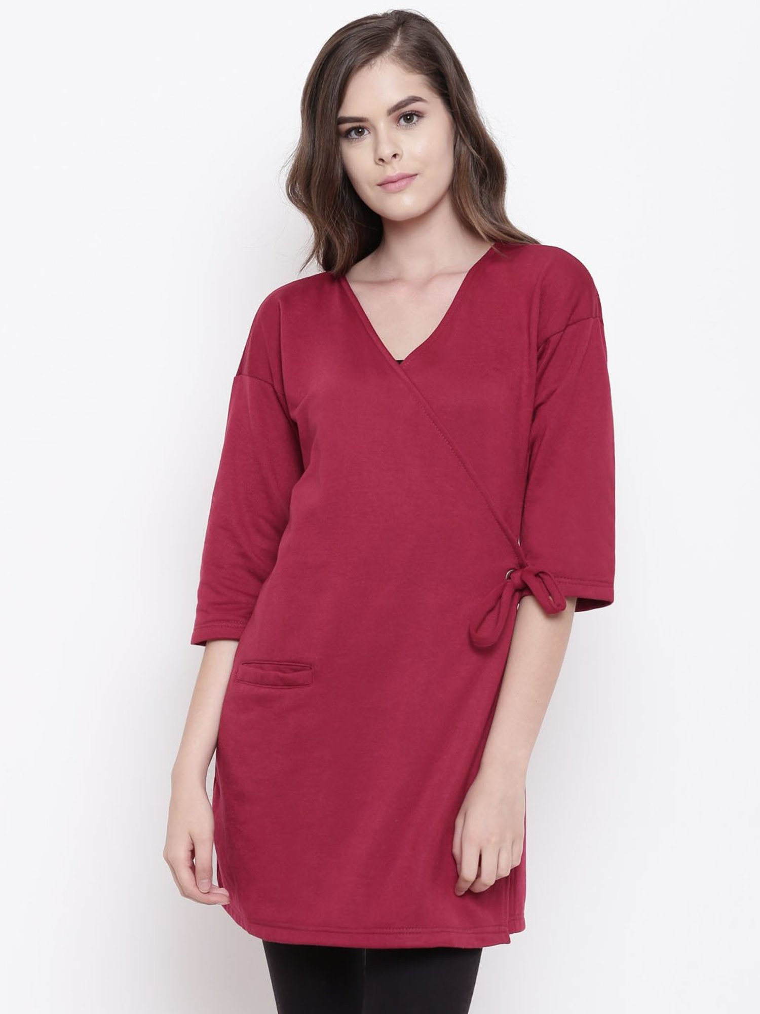 Belle Fille Maroon Regular Fit Shrug