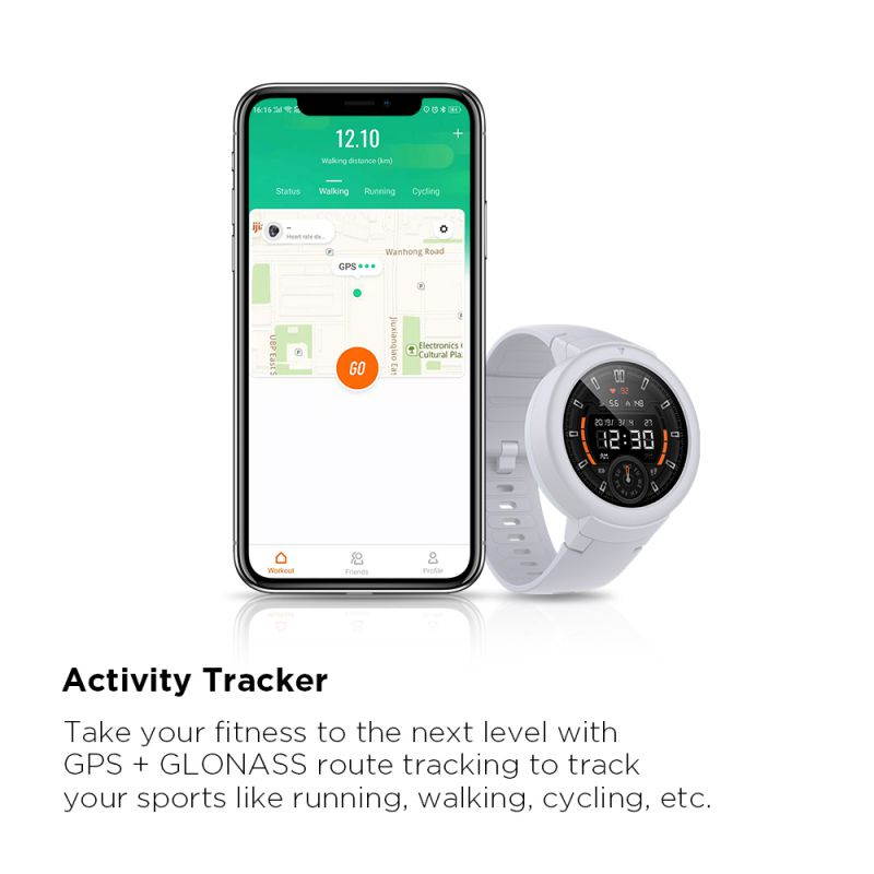 Amazfit Verge Lite with 20-Day Battery Life,24/7 Heart Rate and Activity Tracking 1.3 Inch AMOLED Touchscreen IP68, (Moonlight White)