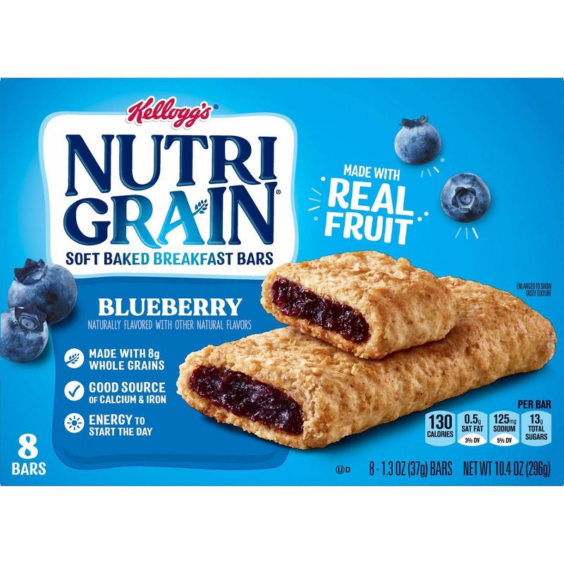 Kellogg's Nutri-Grain Blueberry Soft Baked Cereal Bars - 8ct