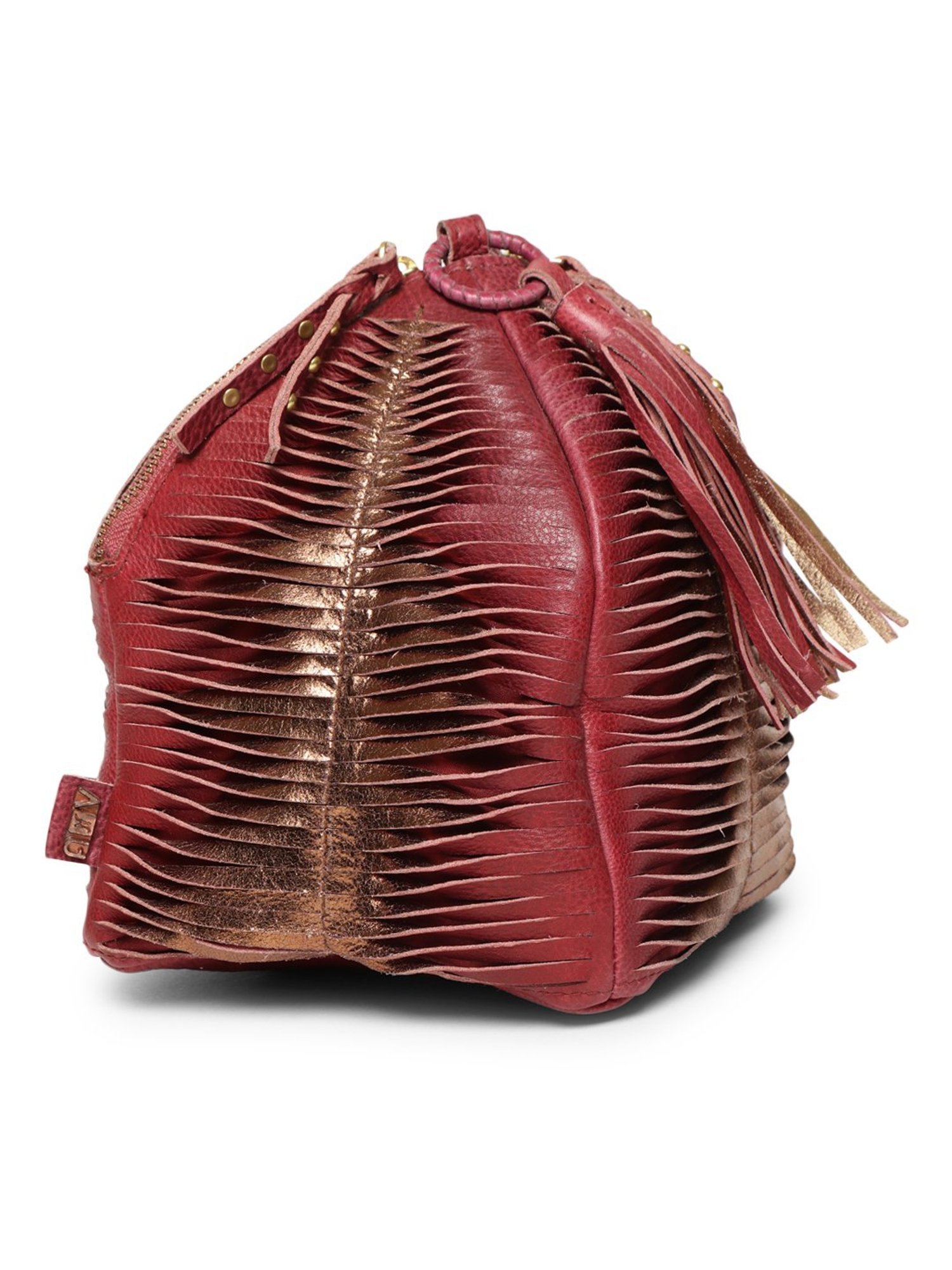 Art N Vintage Premade Red Leather Textured Small Potli