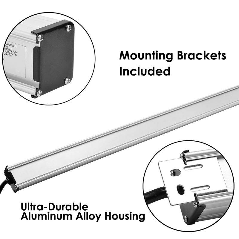 BESTTEN Heavy Duty Metal Surge Protector Power Strip, 12 Wide-Spaced Outlets with 12ft Long Extension Cord, 15A/125V/1875W, 450 Joules, ETL Listed, Silver