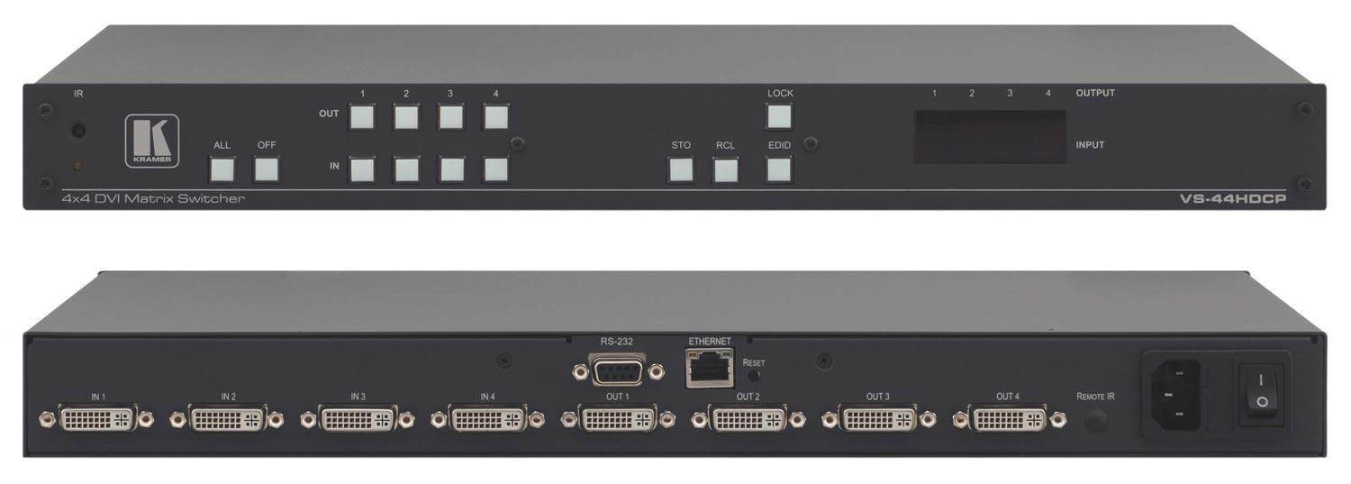 Kramer VS-44HDCP 4x4 HDCP Compliant DVI Matrix Switcher w/7-Yr Warranty