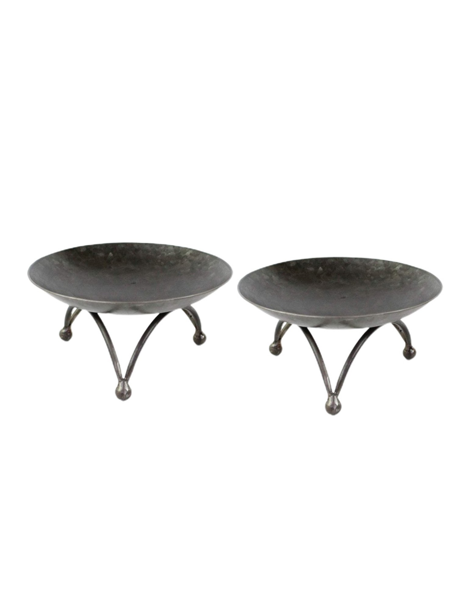HOSLEY Black Iron Table Top Candle Holder - Set of 2