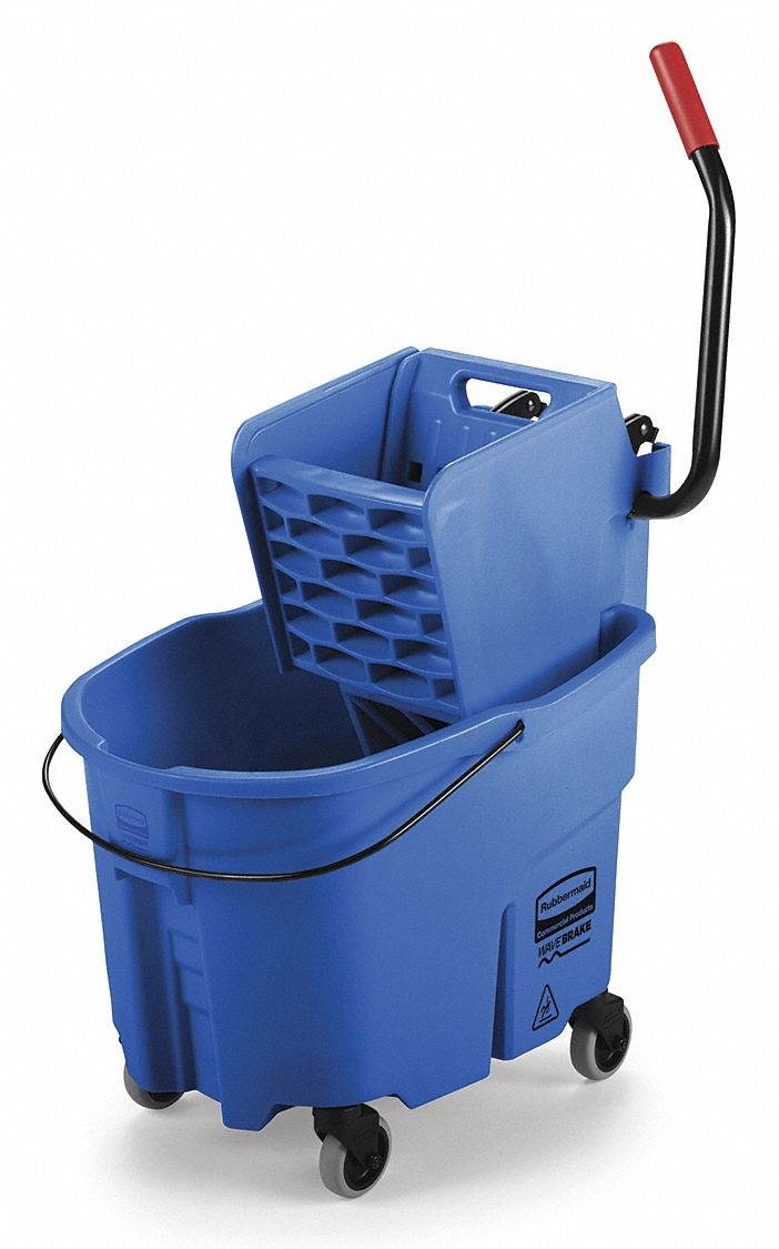 Rubbermaid&reg; Commercial WaveBrake 2.0 Bucket/Wringer Combos, Side-Press, 35 qt,