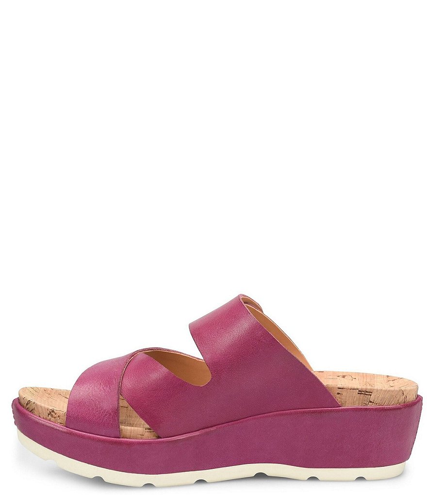 Kork-Ease Callie Leather Platform Wedge Slide Sandals