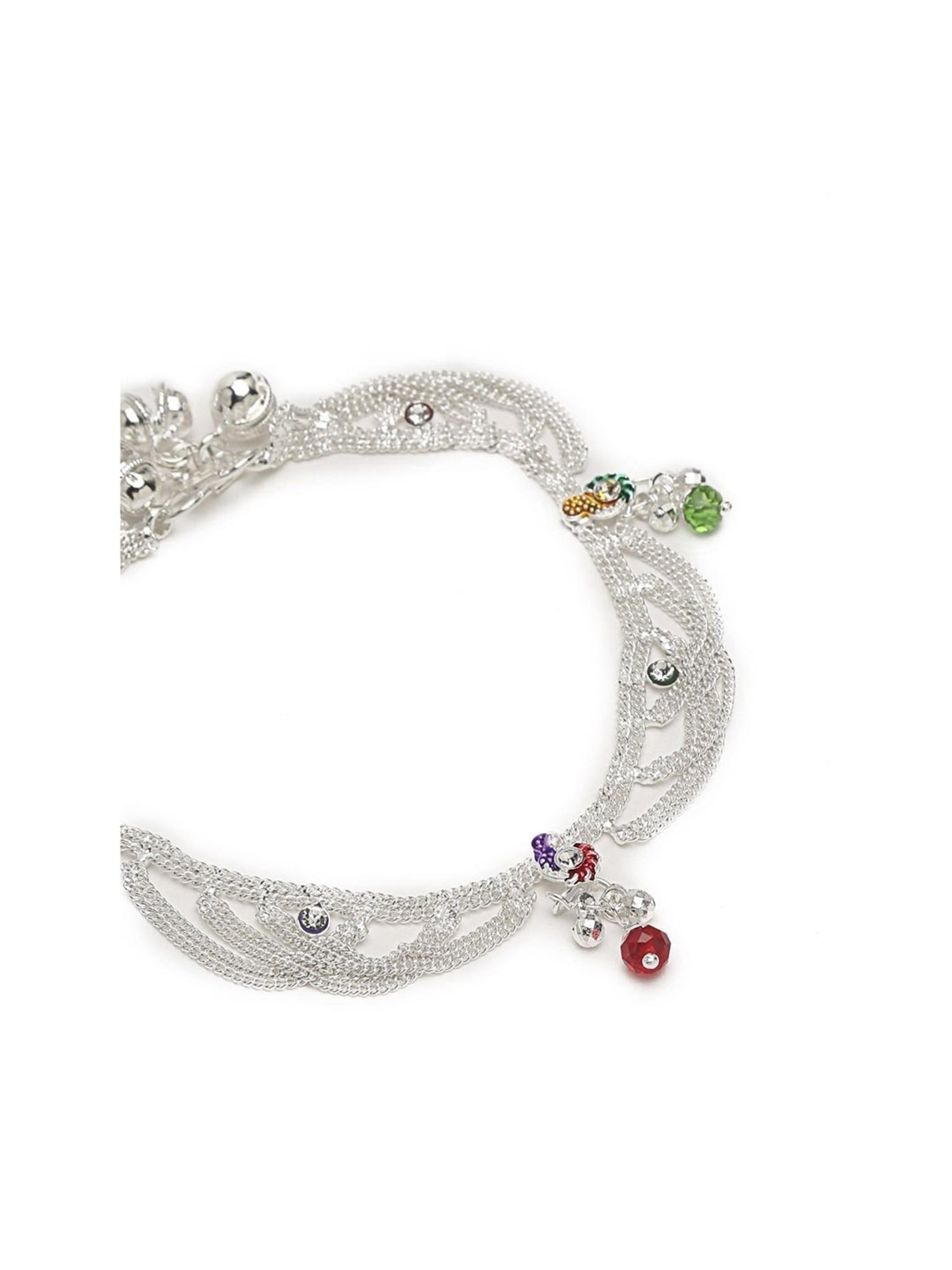 YouBella Gold-Plated Copper Strand Stylish Party Wear Anklets for Women - Set of 2