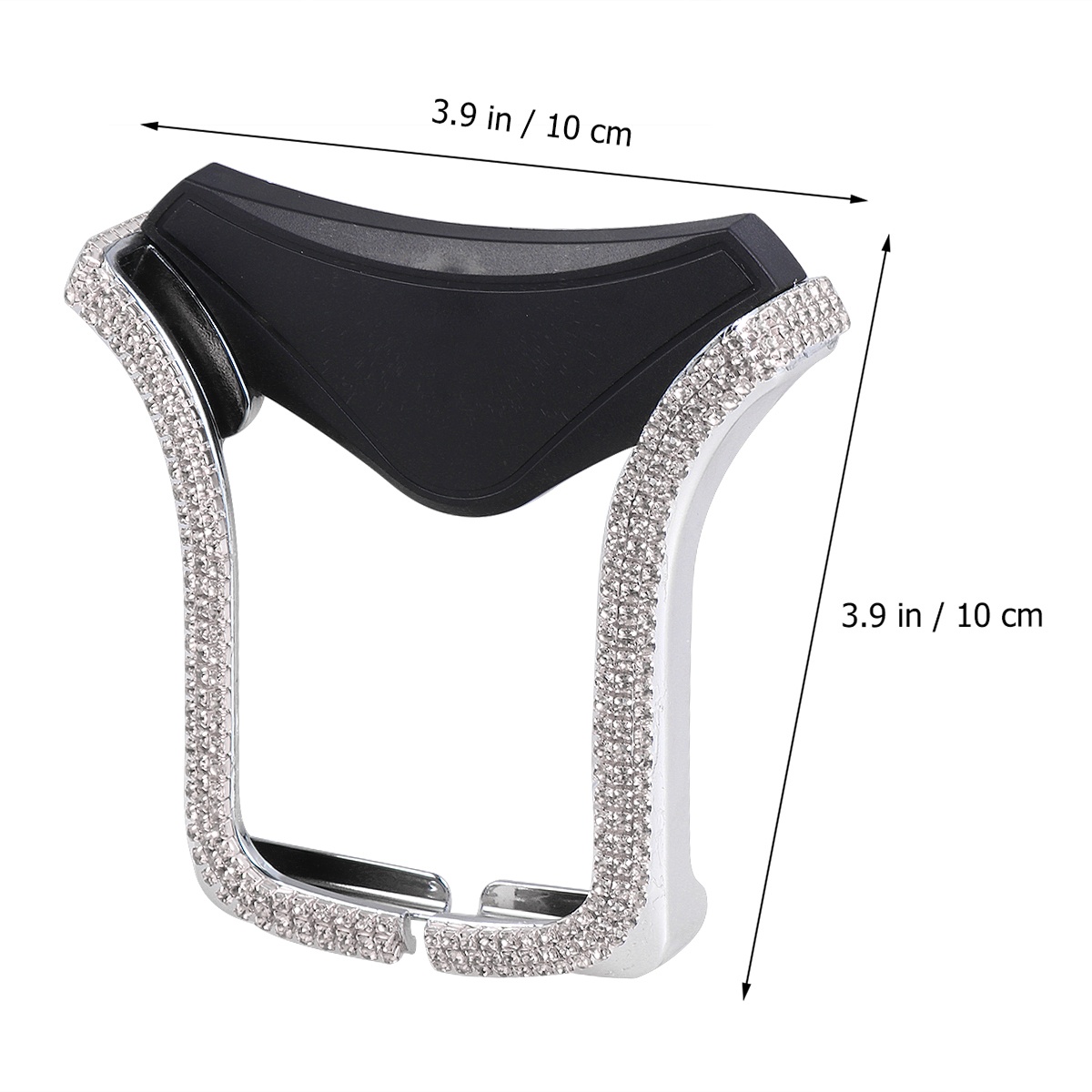 Rhinestone U Shape Car Air Vent Phone Bracket Navigation Telescopic Gravity Holder (Silver)