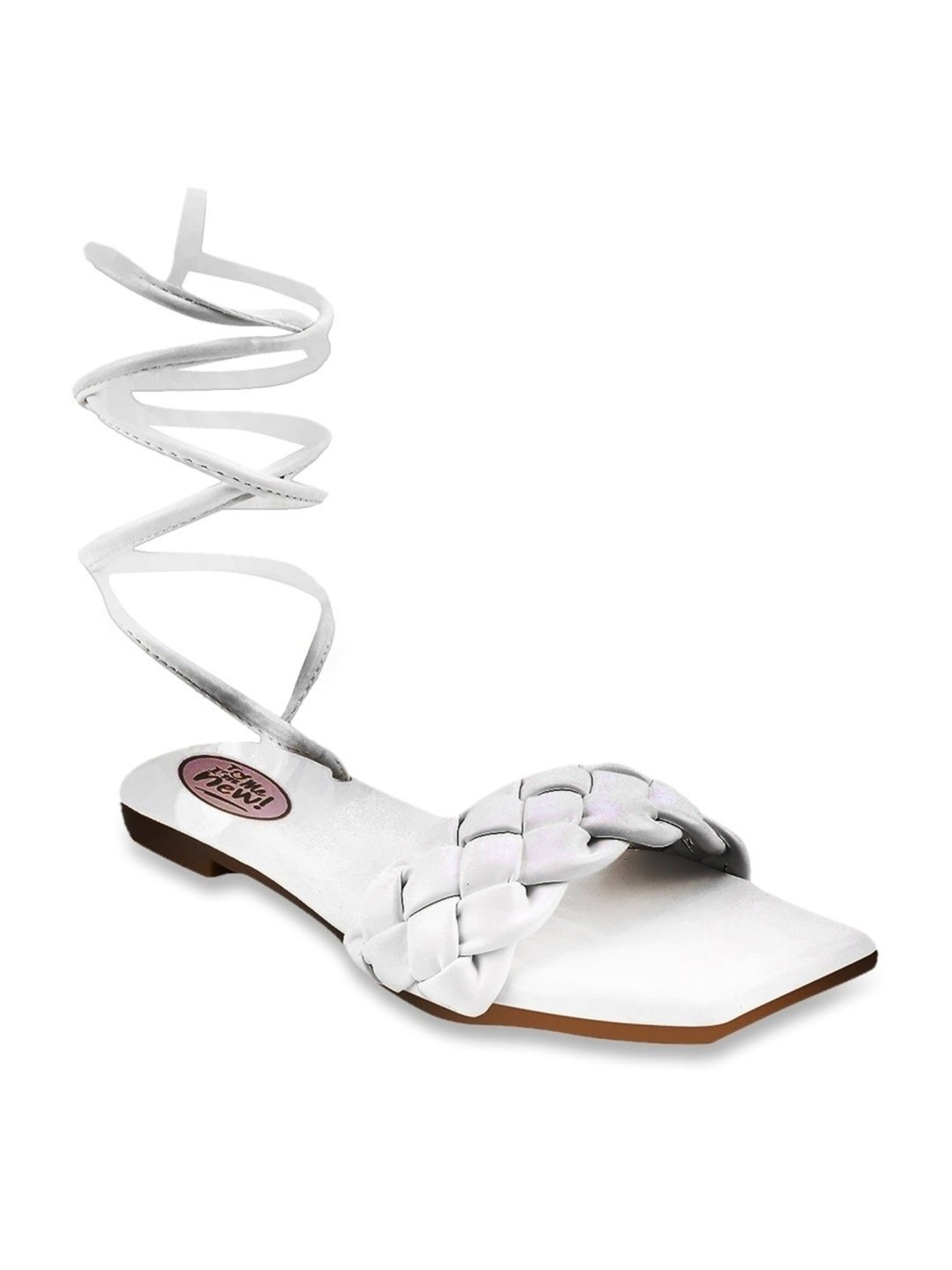 The White Pole Women's White Gladiator Sandals