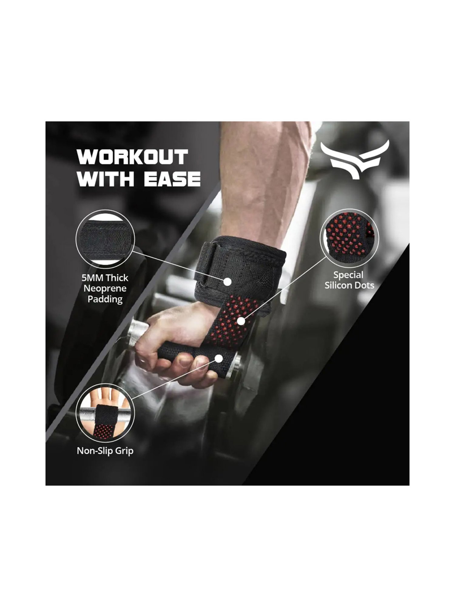 Xtrim Silicon Coated Set of 2 Weight Lifting Grip (Red)