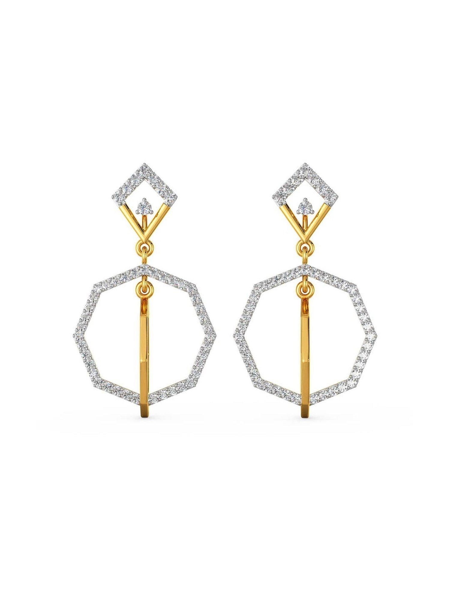 Joyalukkas 18k Gold & Diamond Drop Earrings for Women