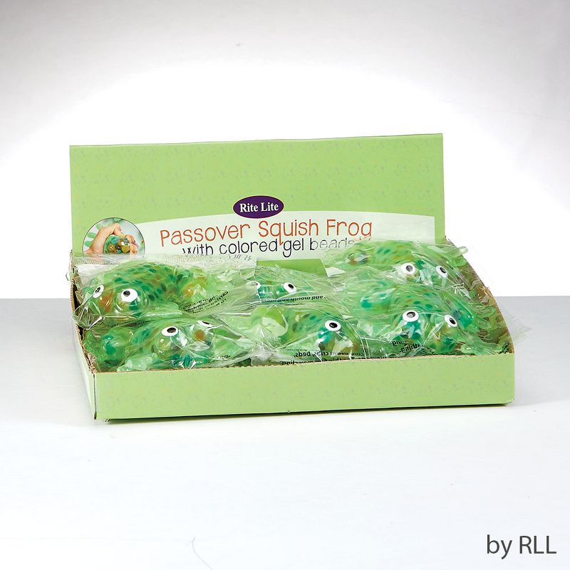 Rite Lite 3" Passover Colored Gel Beads Squish Frog - Green