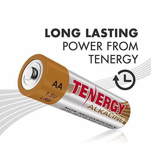 1 Box: 24pcs Tenergy AA Size (LR6) Alkaline Batteries