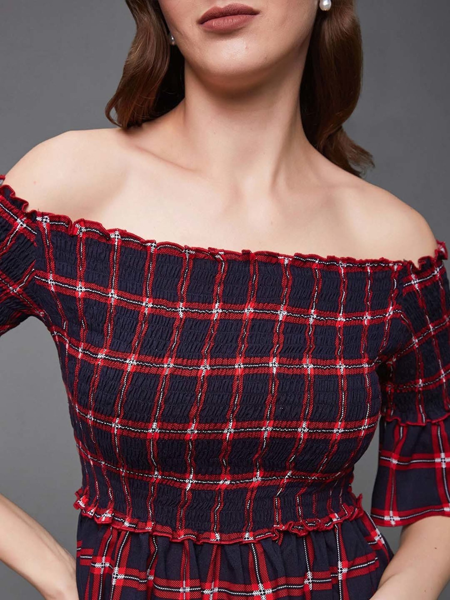 Miss Chase Multicolor Check Top