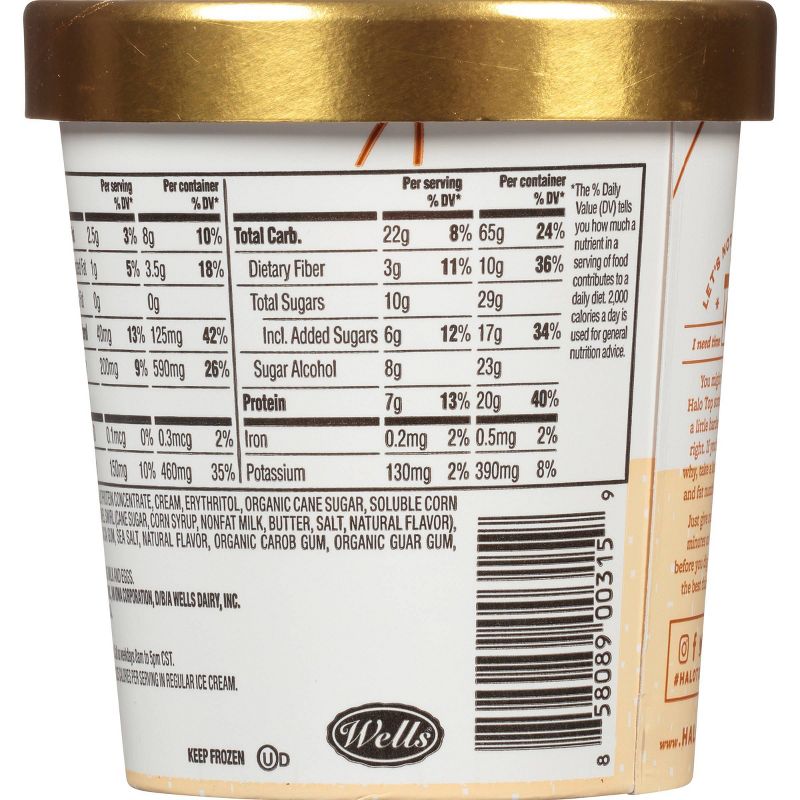 Halo Top Sea Salt Caramel Ice Cream - 16oz