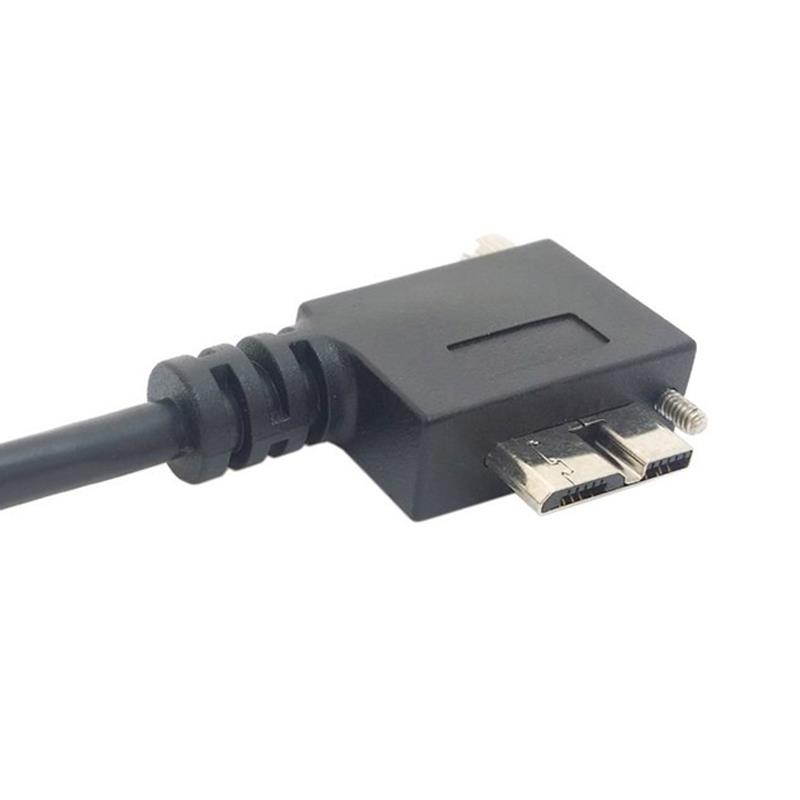 USB 3.0 A Male to Micro-B Left Angled 90 Degree Cable With Locking Screws for Nikon D800 D800E D810 15ft 5m