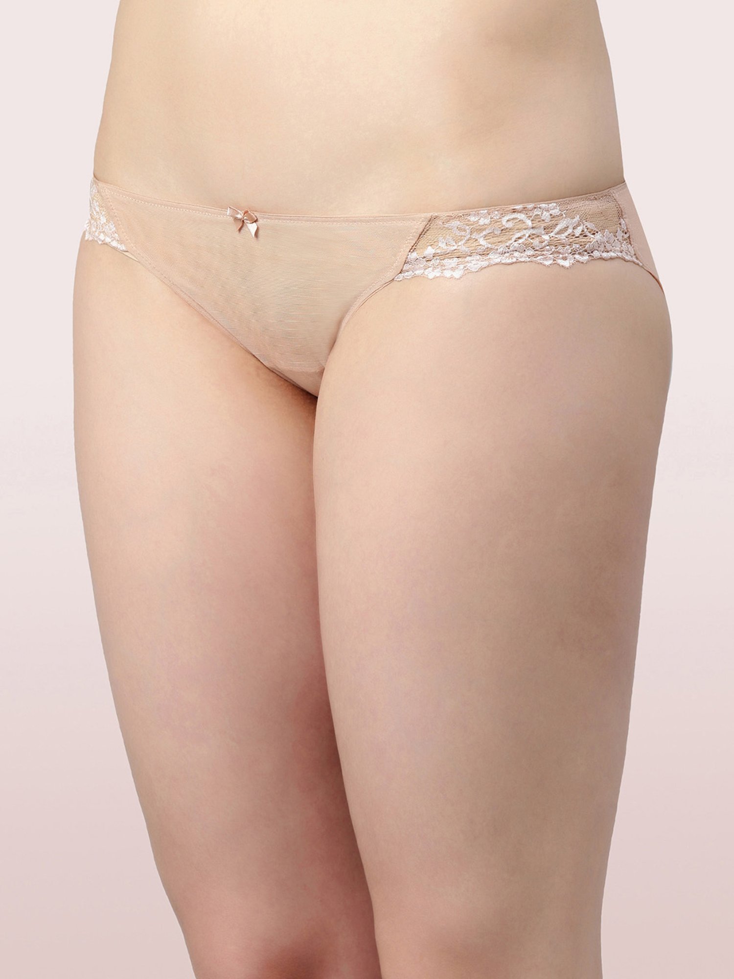 Enamor Beige Lace Bikini Panty