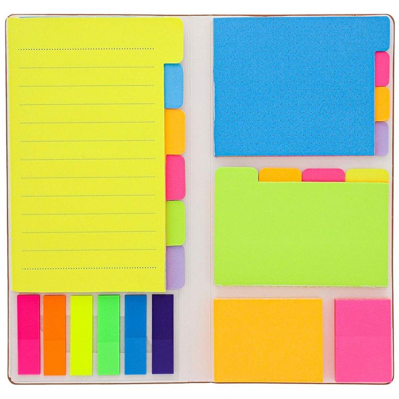 Paper Junkie Neon Colored Sticky Notes Page Marker Tabs Index Dividers Notebook (2 Pack)