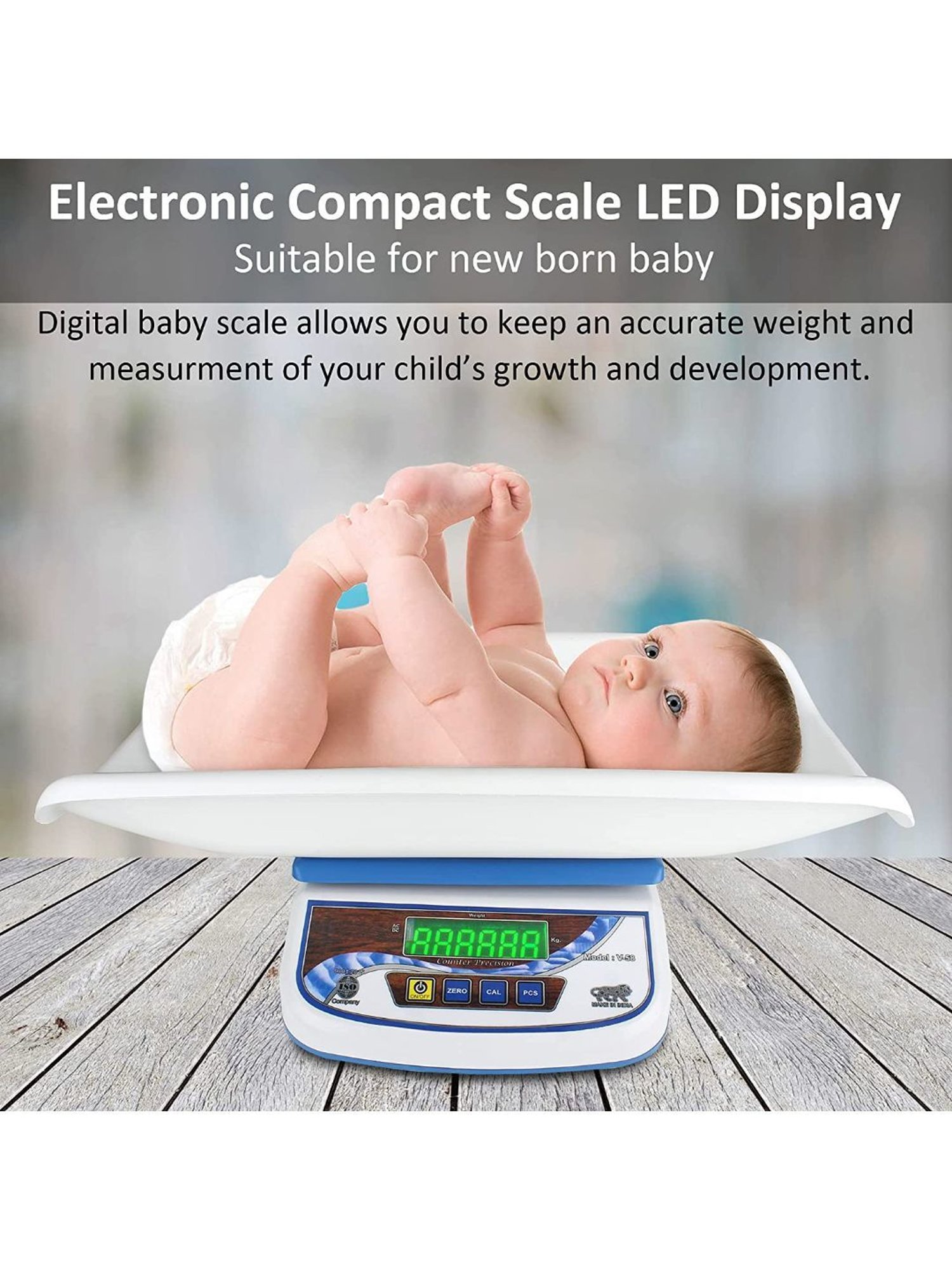 MCP Virgo Digital Baby Weighing Scale with Tray (White)