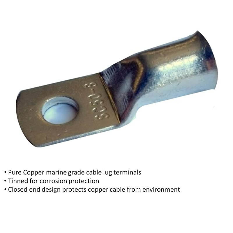 AWG Gauge Single Red feet w/ 5/16" Lugs Pure Copper PowerFlex Battery Inverter Cables for Solar, RV, Auto, Marine Car, Boat