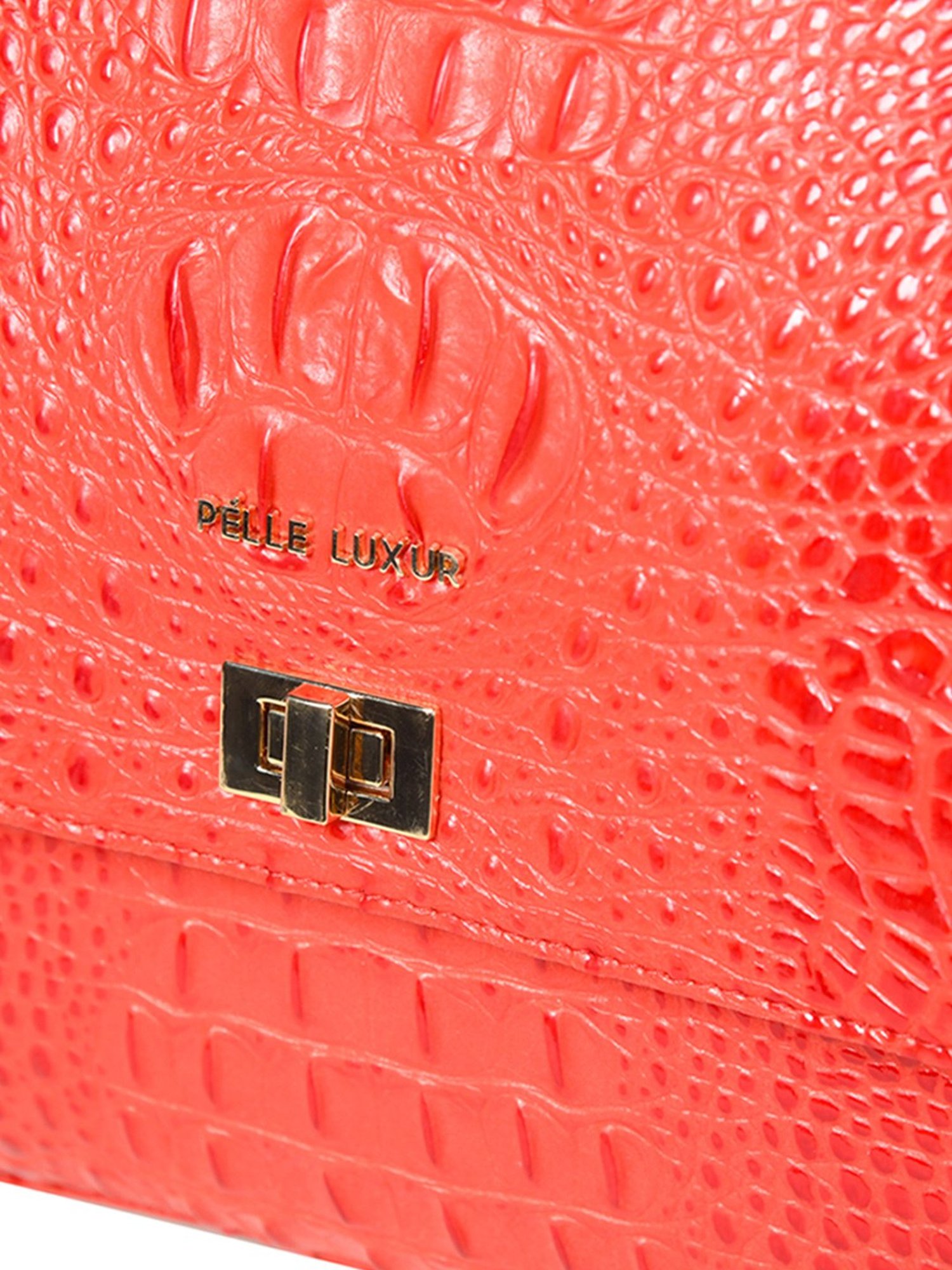 PELLE LUXUR Dark Pink Animal Effect Medium Cross Body Bag