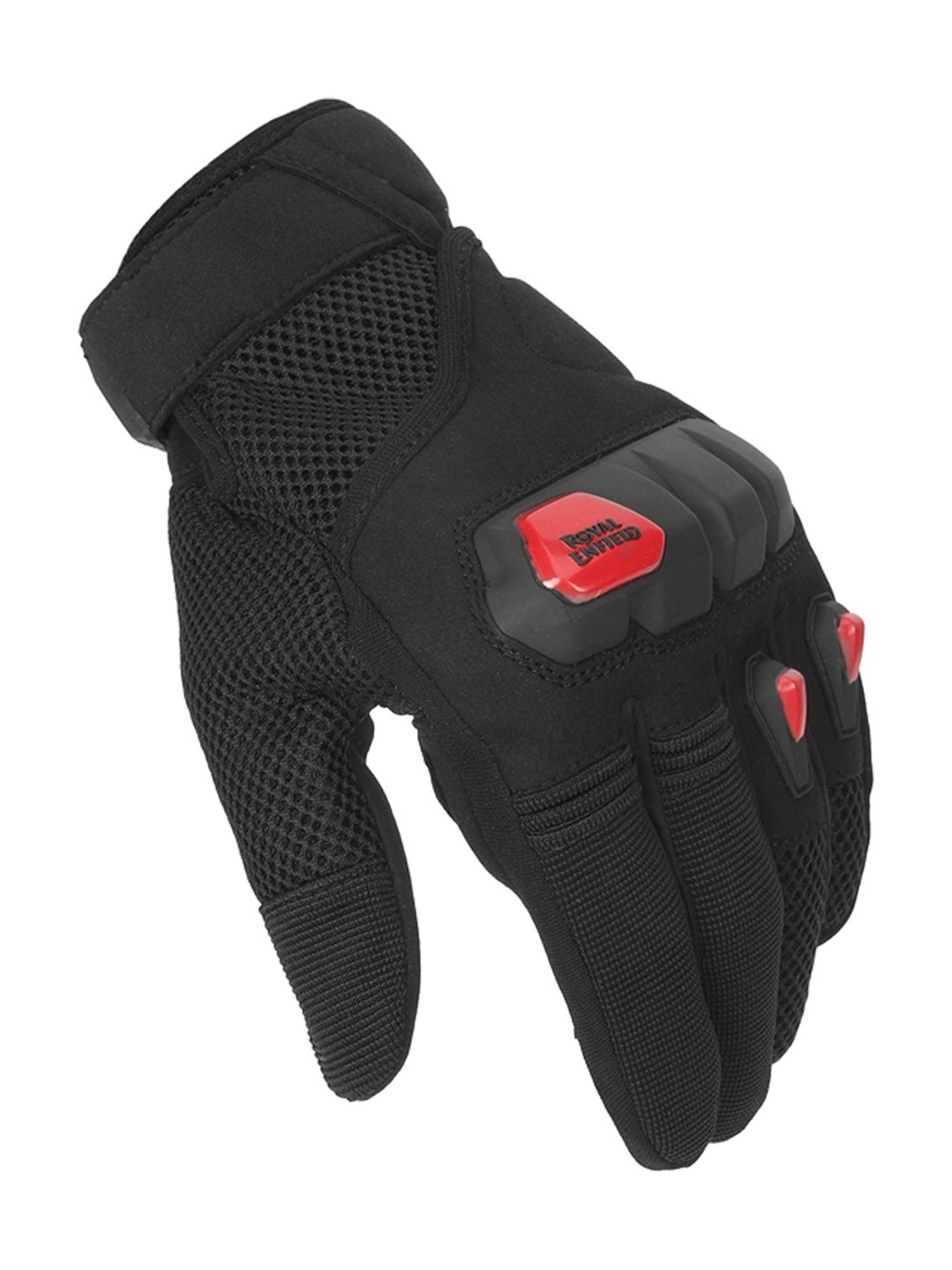 Royal Enfield Black Textured Rambler V3 Riding Gloves - XL