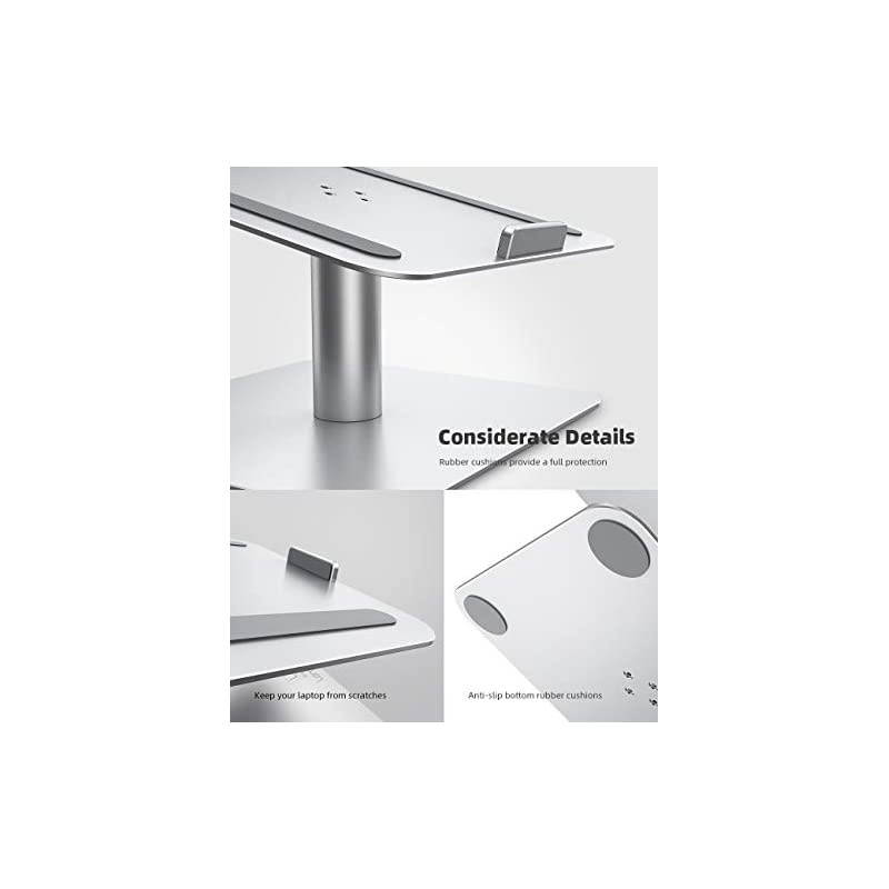 Swivel Laptop Stand  Laptop Riser 360Rotating Ergonomic Aluminum Computer Desk Holder Compatible with MacBook Air Pro Dell XPS HP and More 10 173 Notebook Sliver