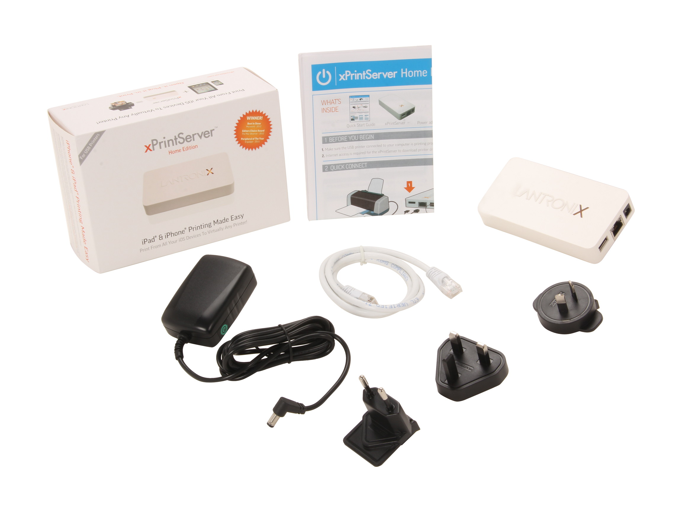 Lantronix xPrintServer XPS1002HM-01-S Print Server - Home Edition For iOS Printing At Home