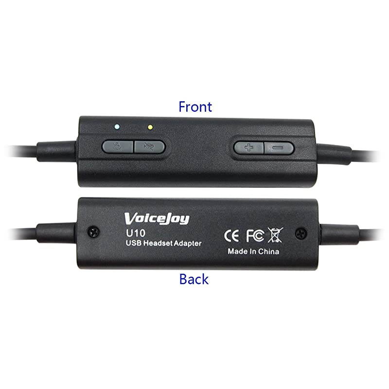 Headset QDQuick Disconnect Connector to USB Adapter Cable with Volume Adjuster Mute for Speaker and Microphone Separately Compatible with Any Plantronics and  Headset QD Plug