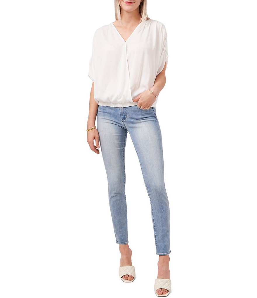 Vince Camuto Dolman Sleeve Foldover Front Rumple Blouse