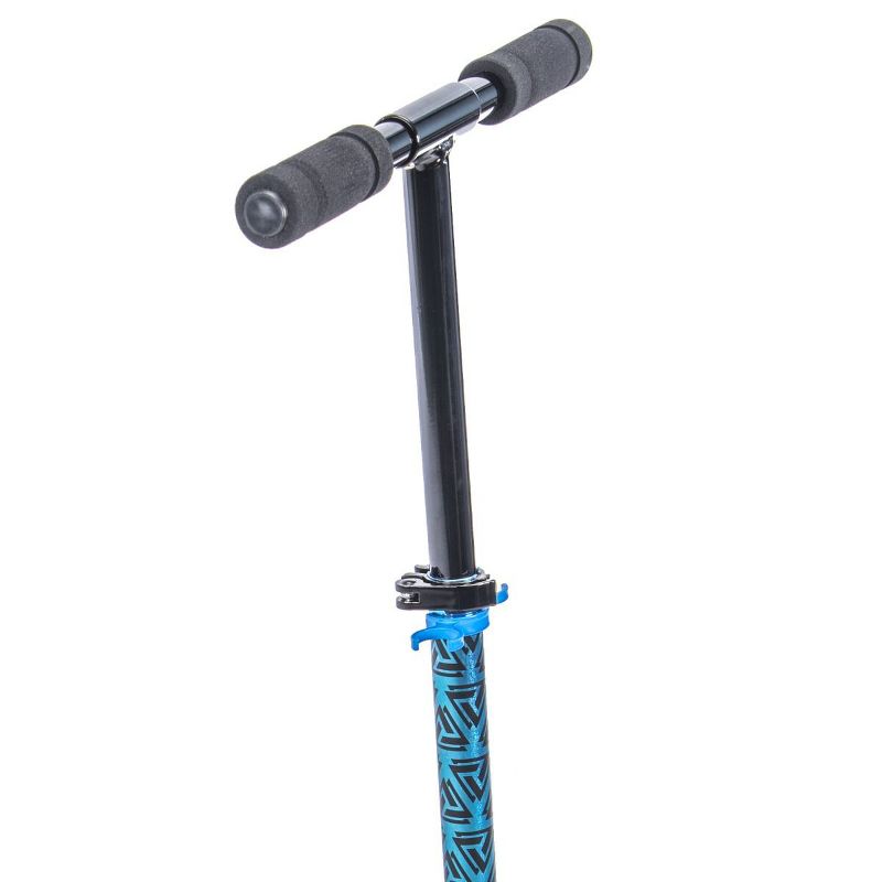 Huffy 28029 100mm Prizm Folding Lightweight Design Inline Scooter with Steel Rear Foot Brake and Adjustable Handlebar for Kids Ages 5 and Over, Blue