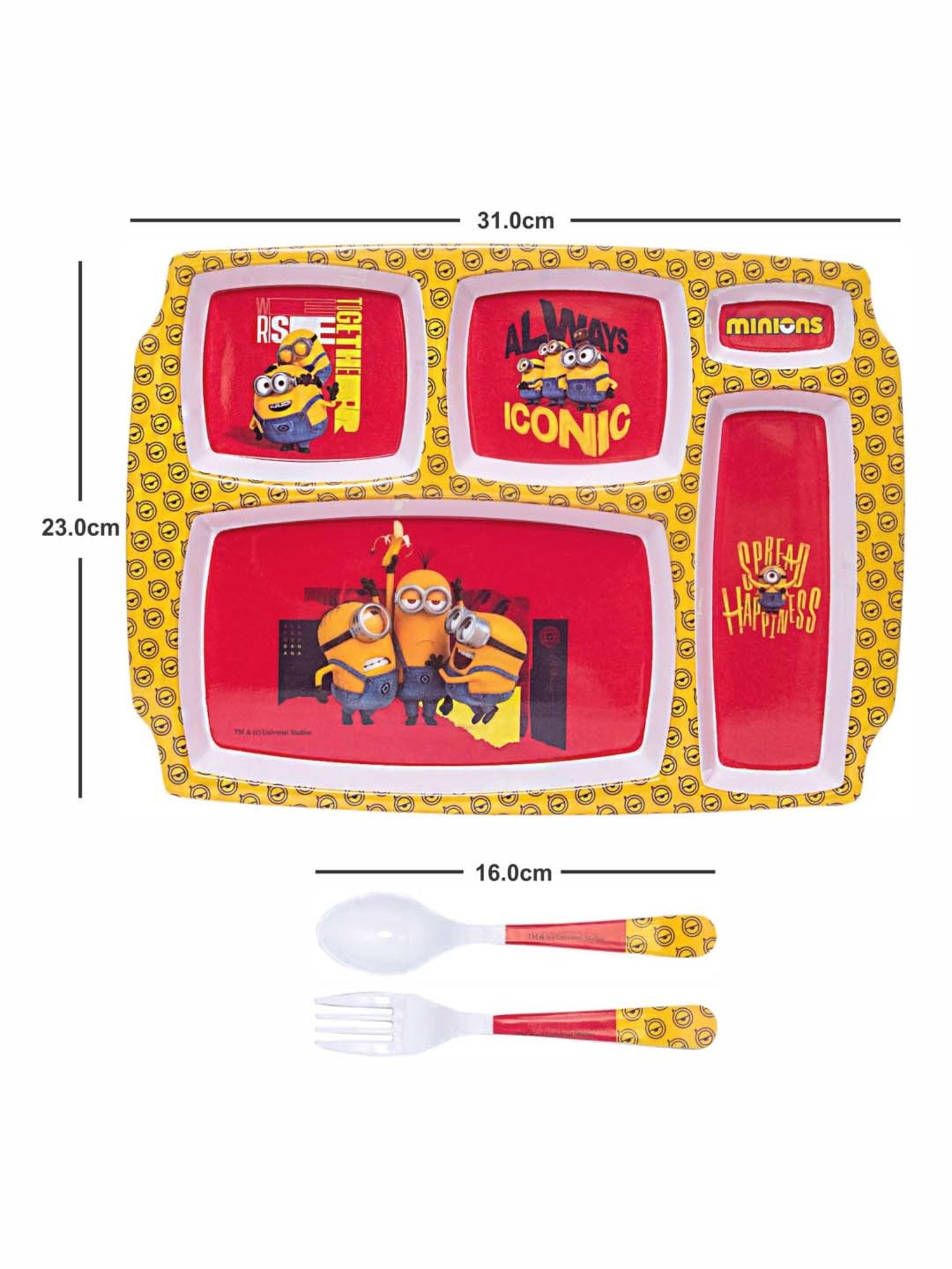 Servewell Multicolor Melamine Part Plate - Set of 3