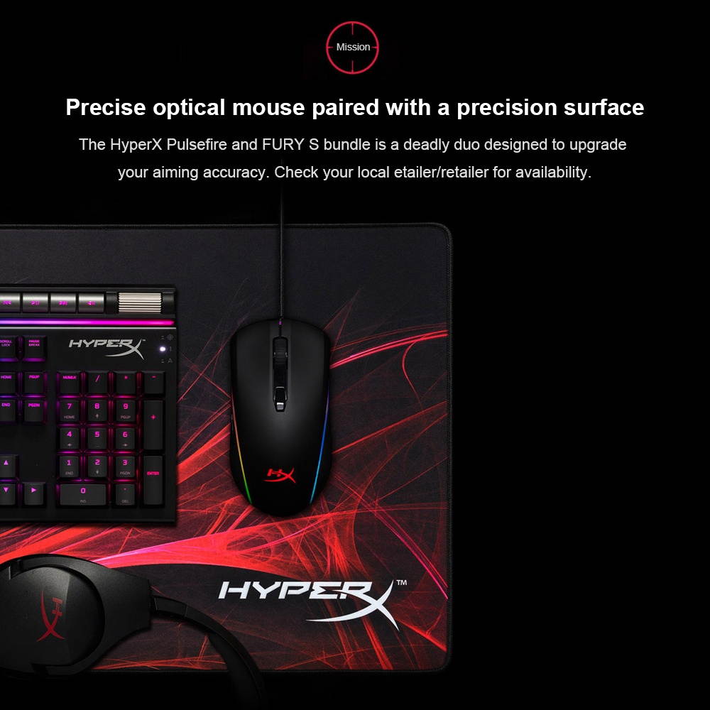 Kingston HyperX FURY Mouse Pad Gaming Mousepad Creative Rubber Mat for Macbook Laptop Computer Notebook(L)