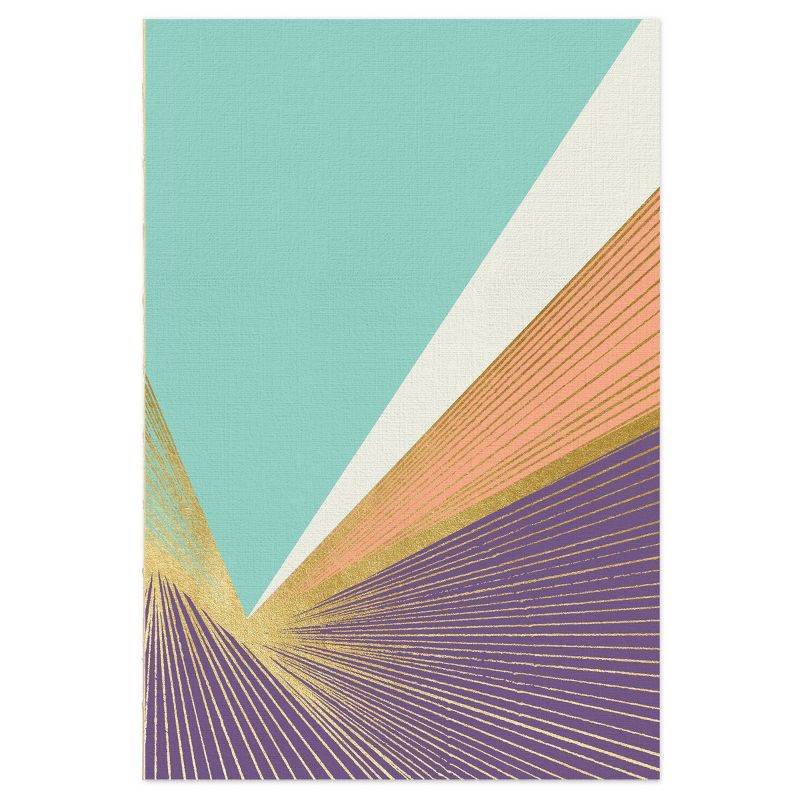 Lined Journal Geo Burst Softcover Gold Foil Warm Colors - Green Inspired