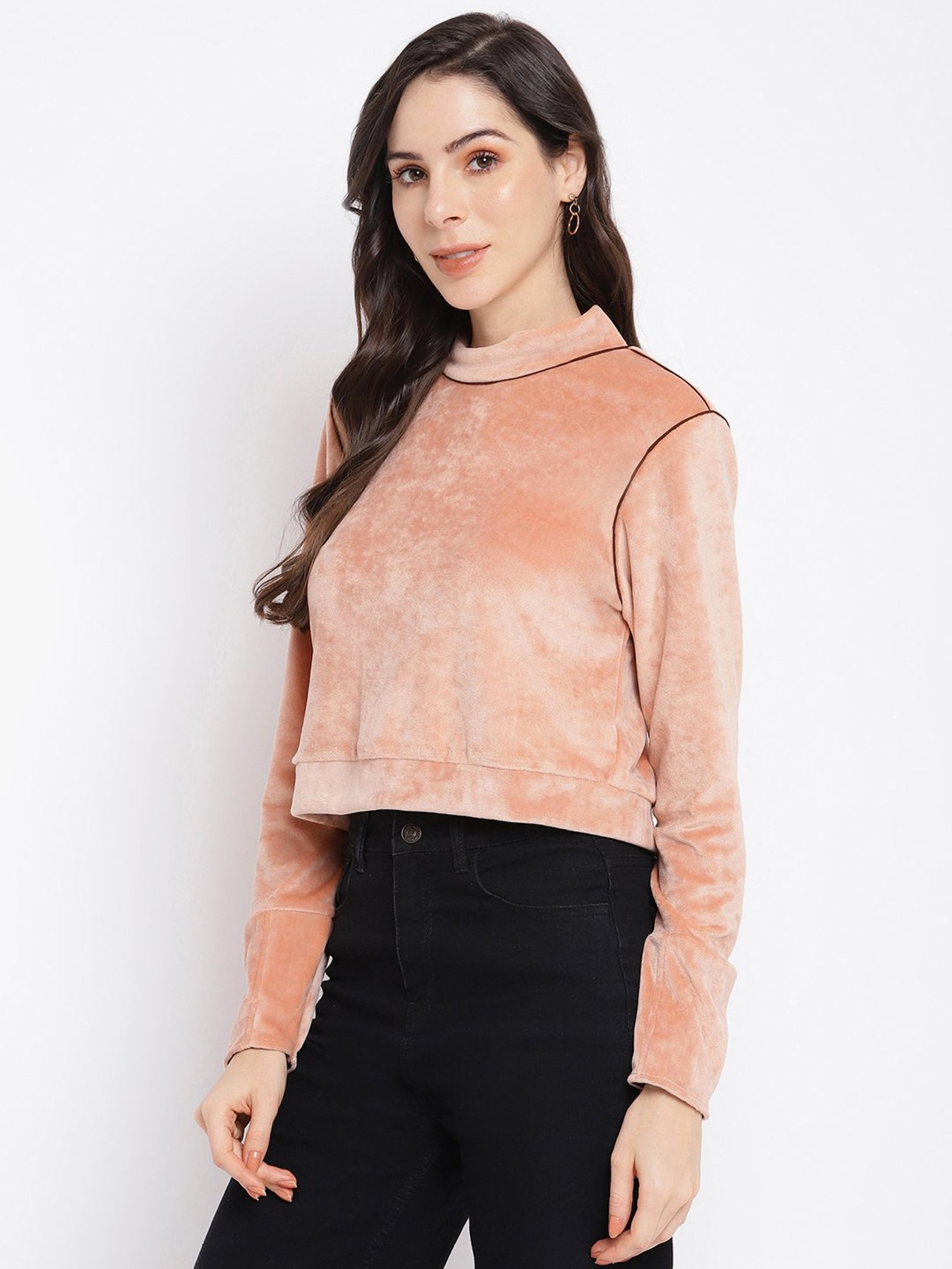 Latin Quarters Beige Full Sleeve Top