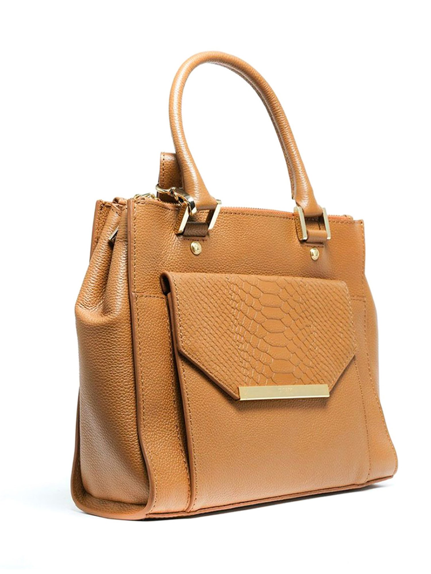 RI2K London Tan Leather Large Animal Effect Handbag